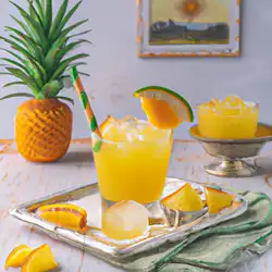 Une image de Cocktail estival à tester absolument : le Citronnade Tropicale 🏝️🍹 - image générée par IA (DALL-E)